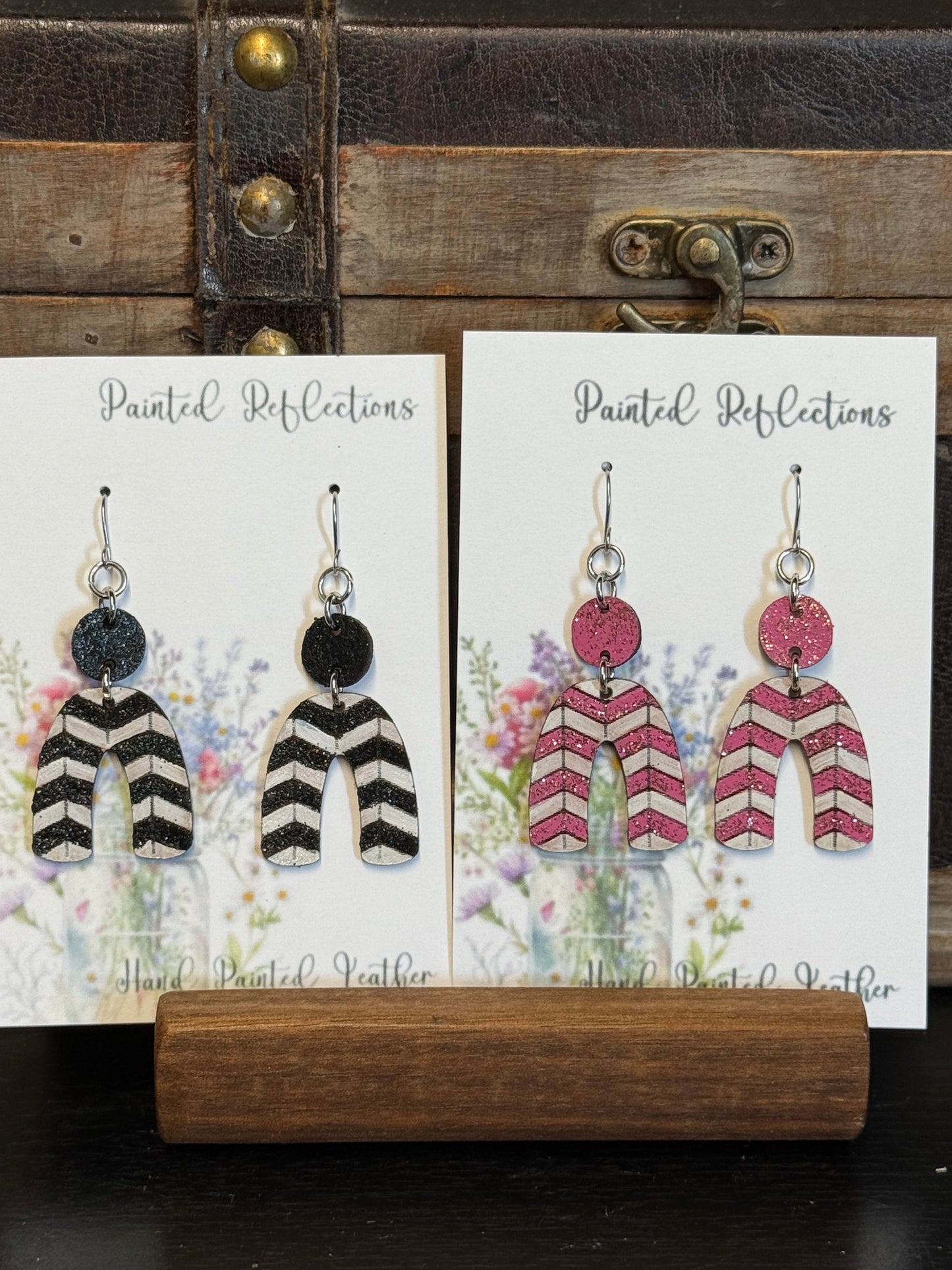 Antique Shimmery Cheveron Earrings