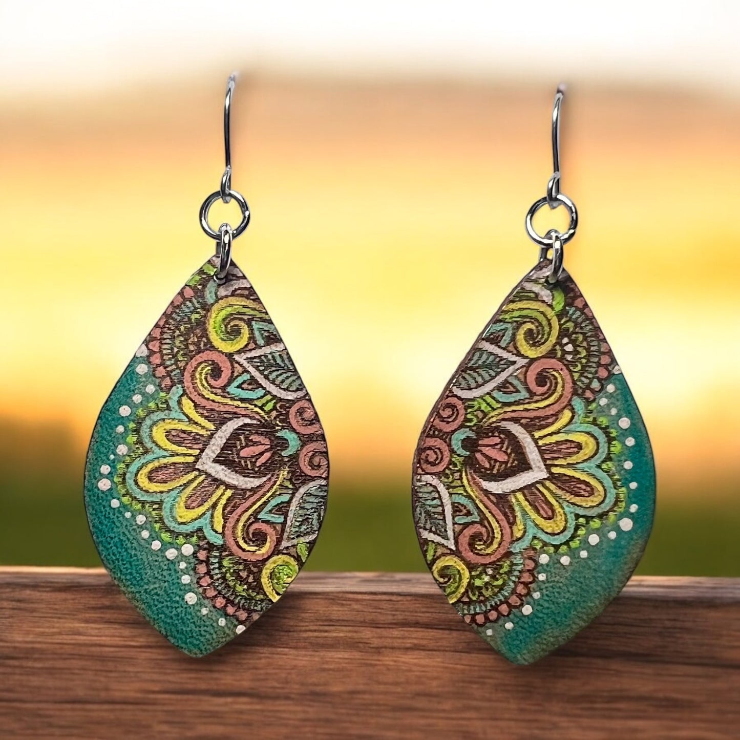 Mandala Tequila Sunrise Earrings