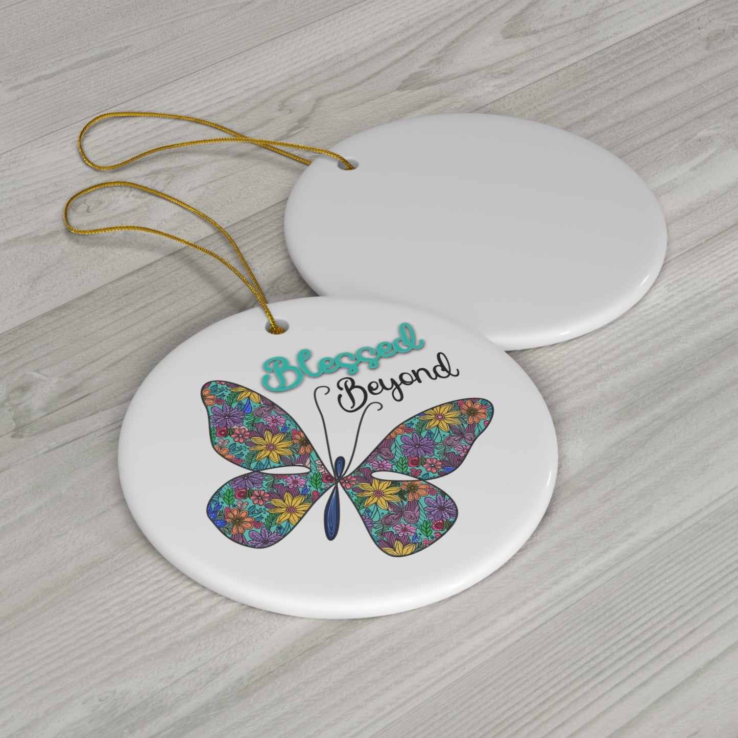 Ceramic Ornament Butterfly Blessings