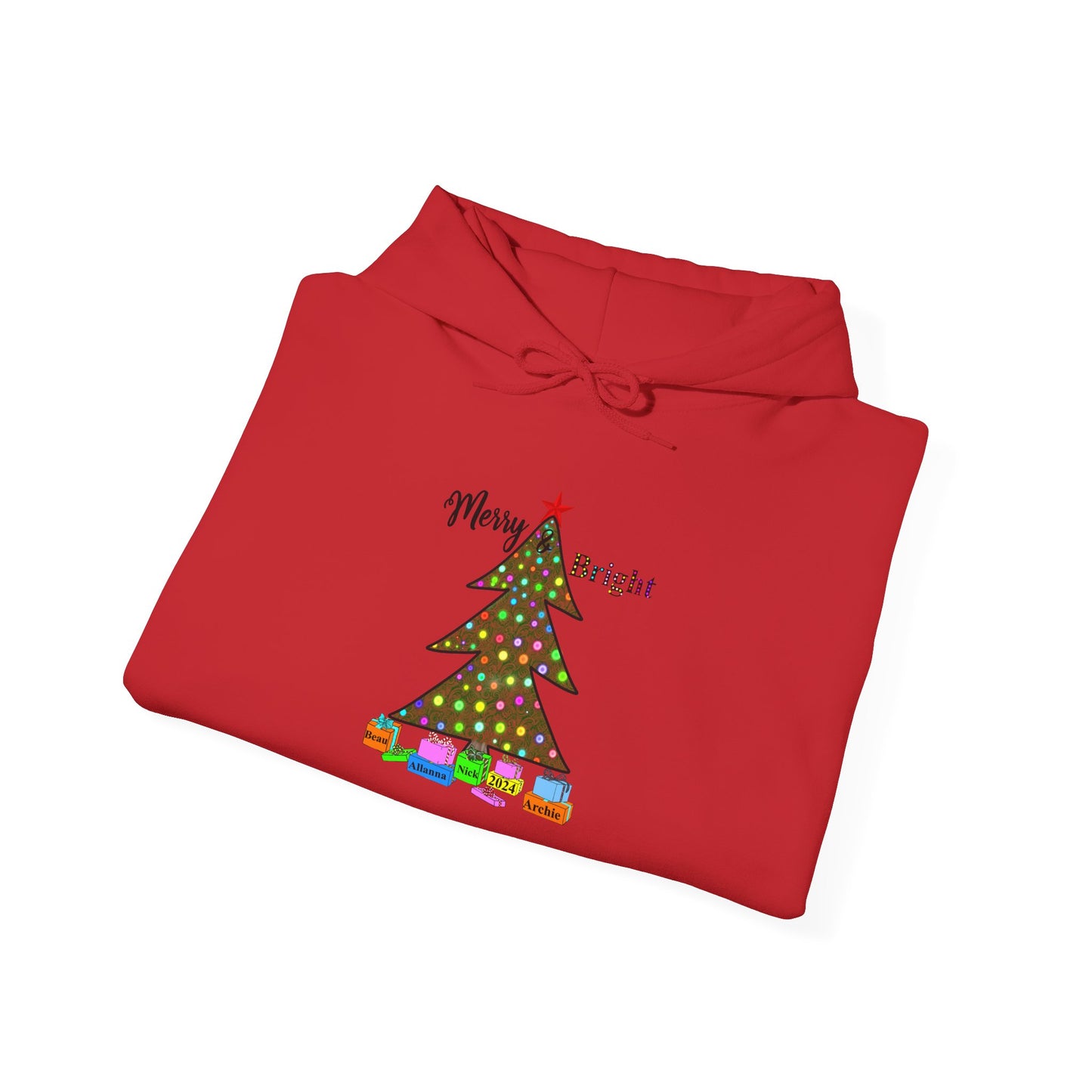 Personalized Merry & Bright Hooded Sweatshirt