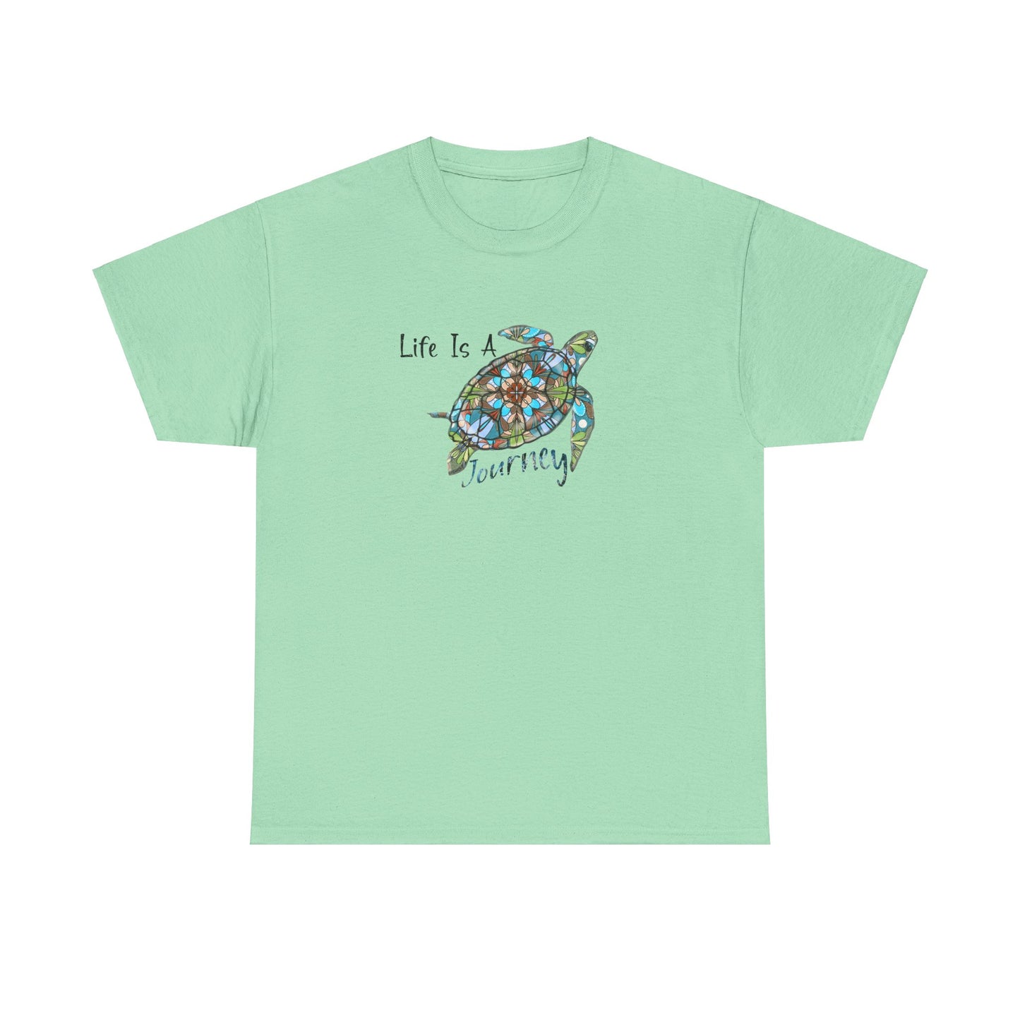 Turtle Doodle Unisex Tee - Colorful Waters and Life Journey Design