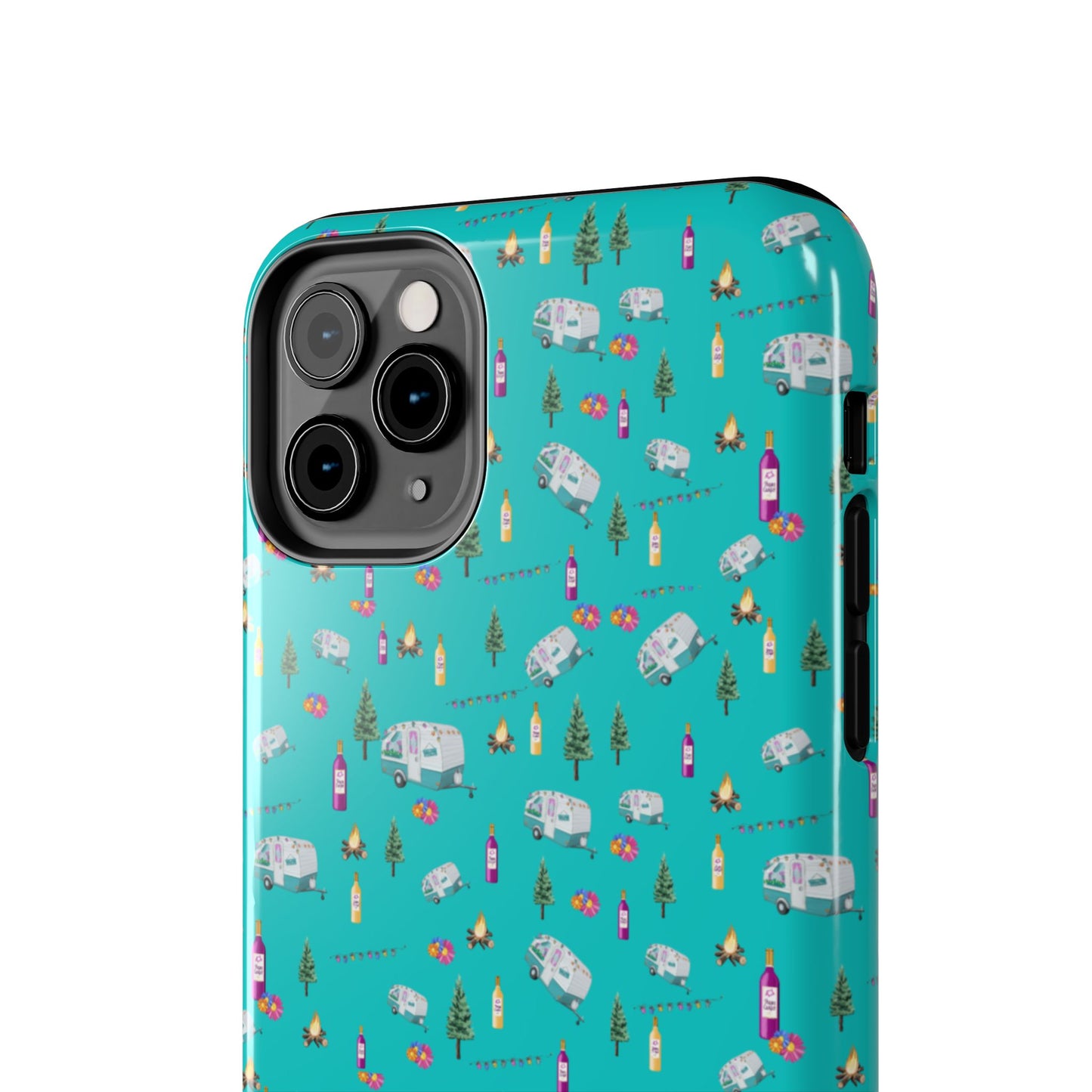 Tough Phone Case Happy Camper Campfire Design