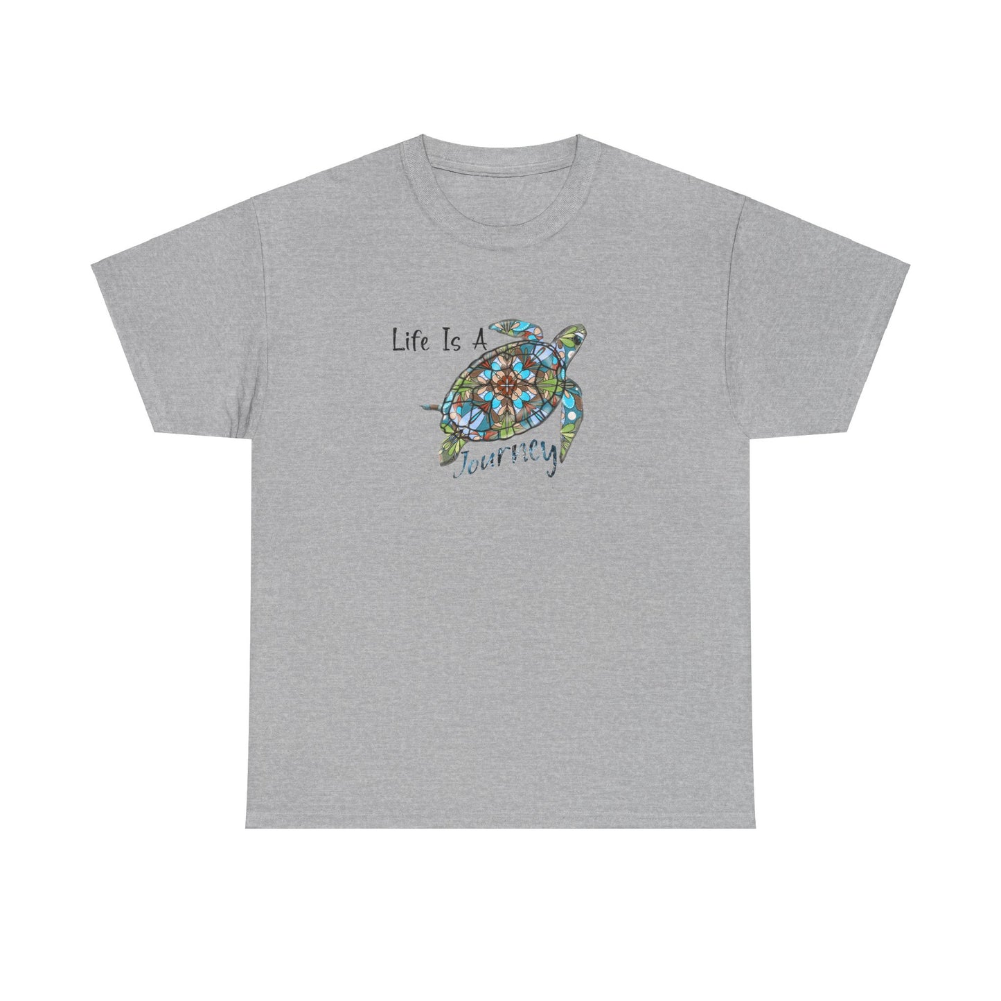 Turtle Doodle Unisex Tee - Colorful Waters and Life Journey Design