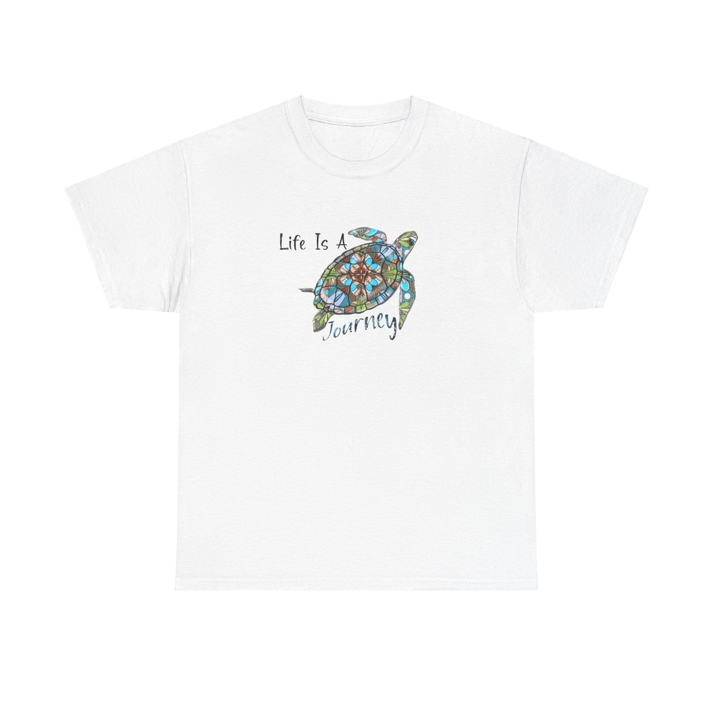 Turtle Doodle Unisex Tee - Colorful Waters and Life Journey Design