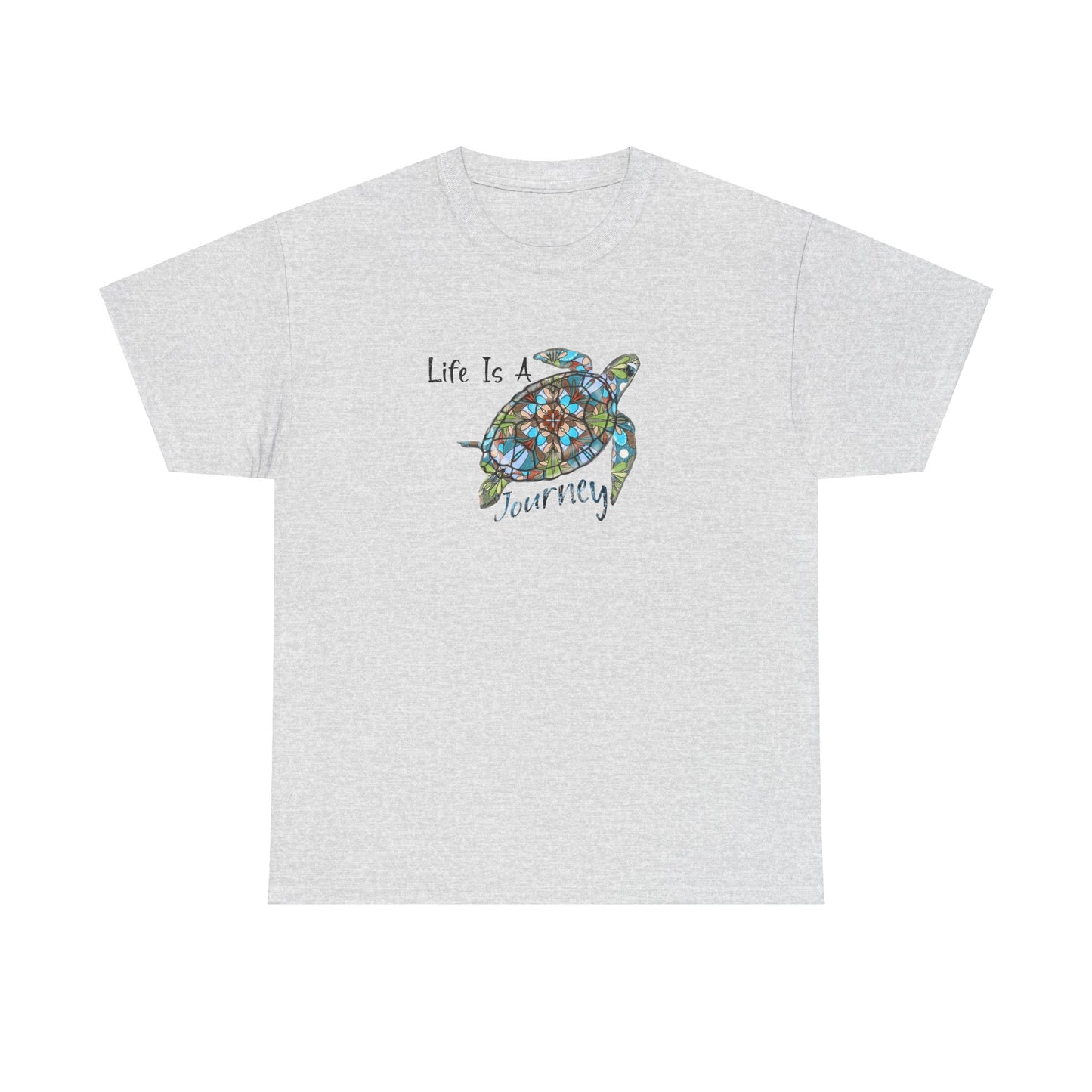 Turtle Doodle Unisex Tee - Colorful Waters and Life Journey Design