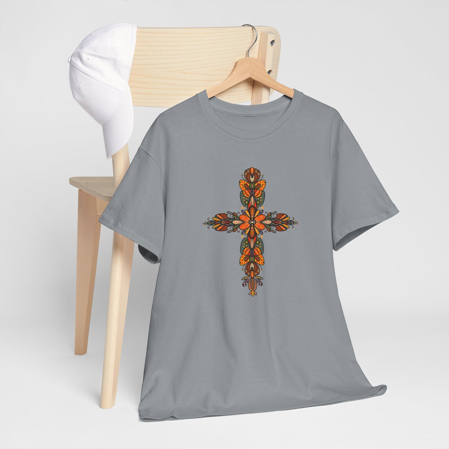 Cross Fall Unisex Tee - Orange and Green Design