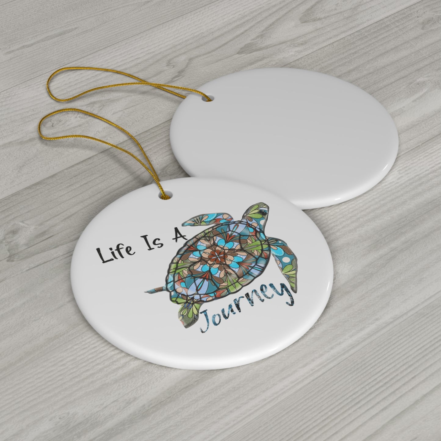 Ceramic Ornament - Turtle Journey through Life