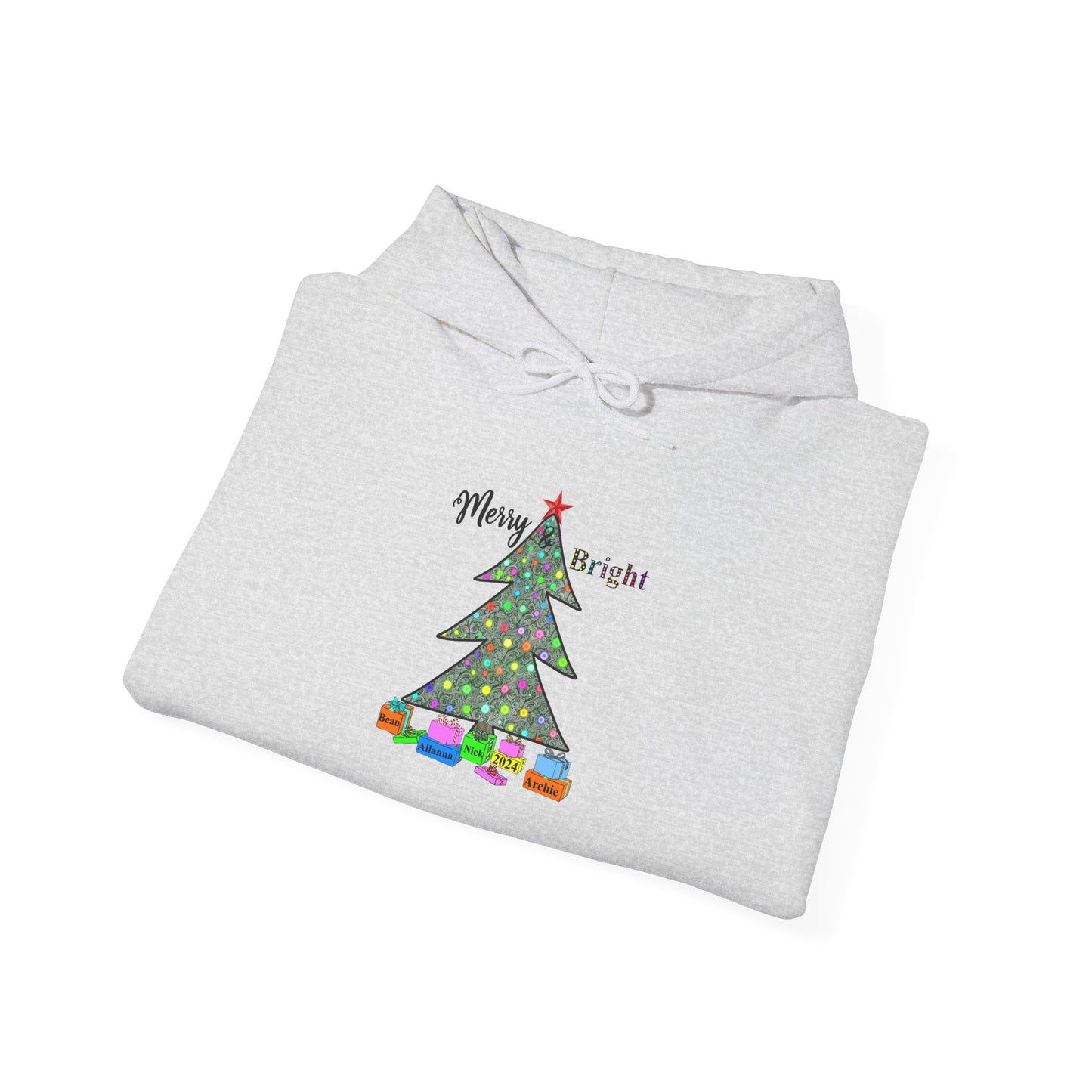 Personalized Merry & Bright Hooded Sweatshirt