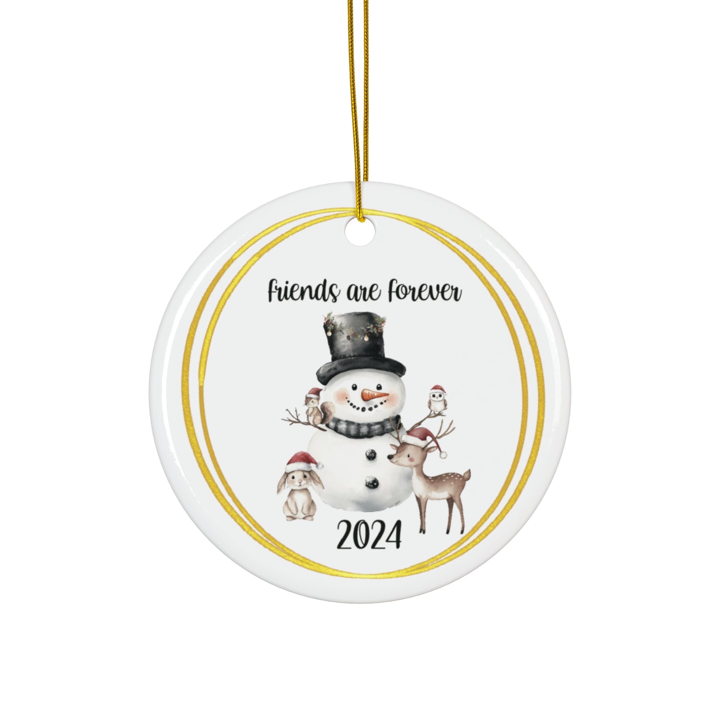 Ceramic Ornament - Woodland Friends Forever Gift