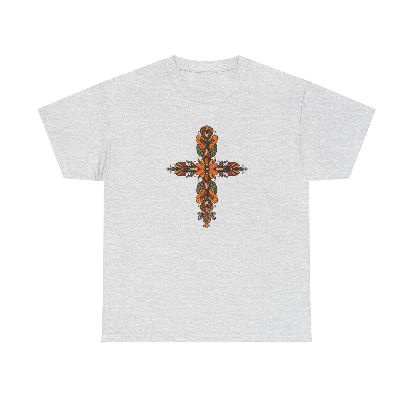 Cross Fall Unisex Tee - Orange and Green Design