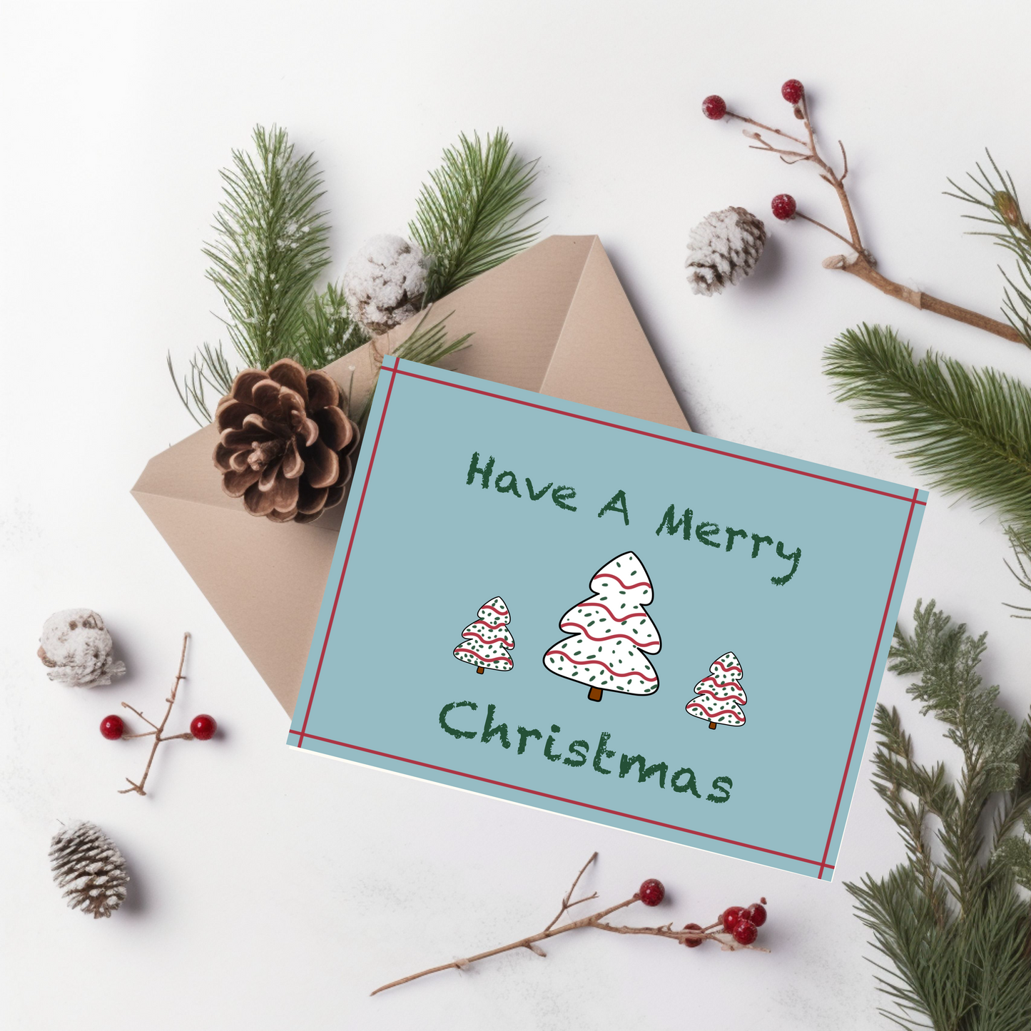 Christmas Cake Trees Card