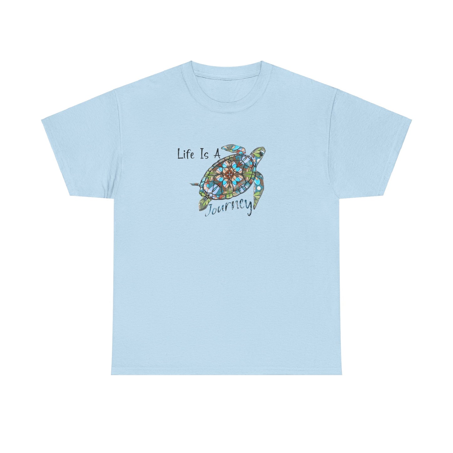 Turtle Doodle Unisex Tee - Colorful Waters and Life Journey Design