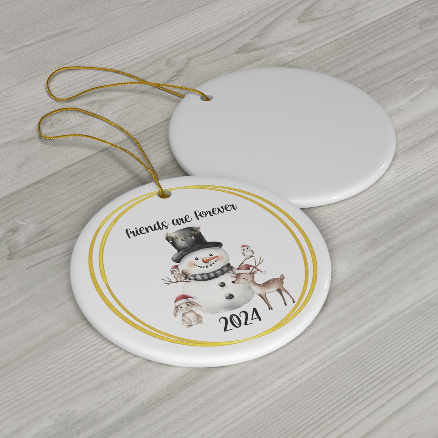 Ceramic Ornament - Woodland Friends Forever Gift