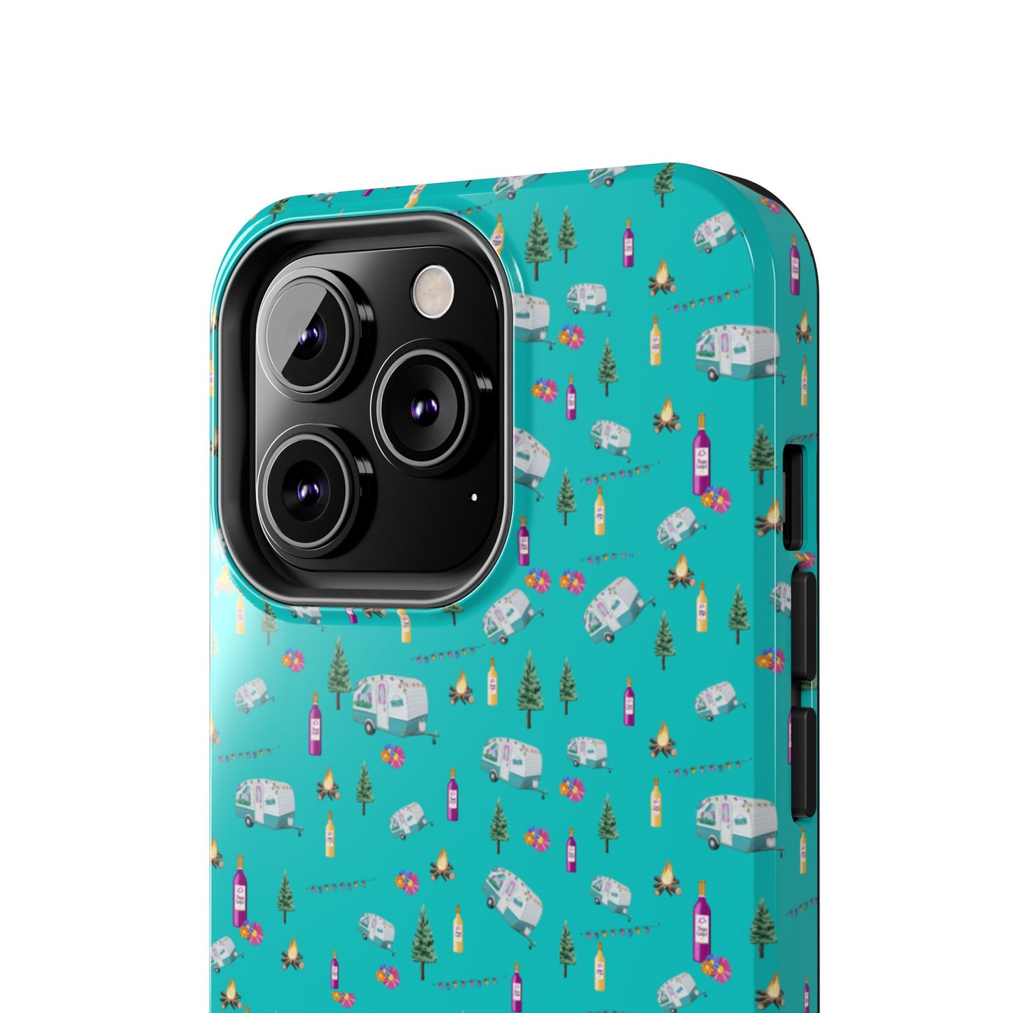 Tough Phone Case Happy Camper Campfire Design