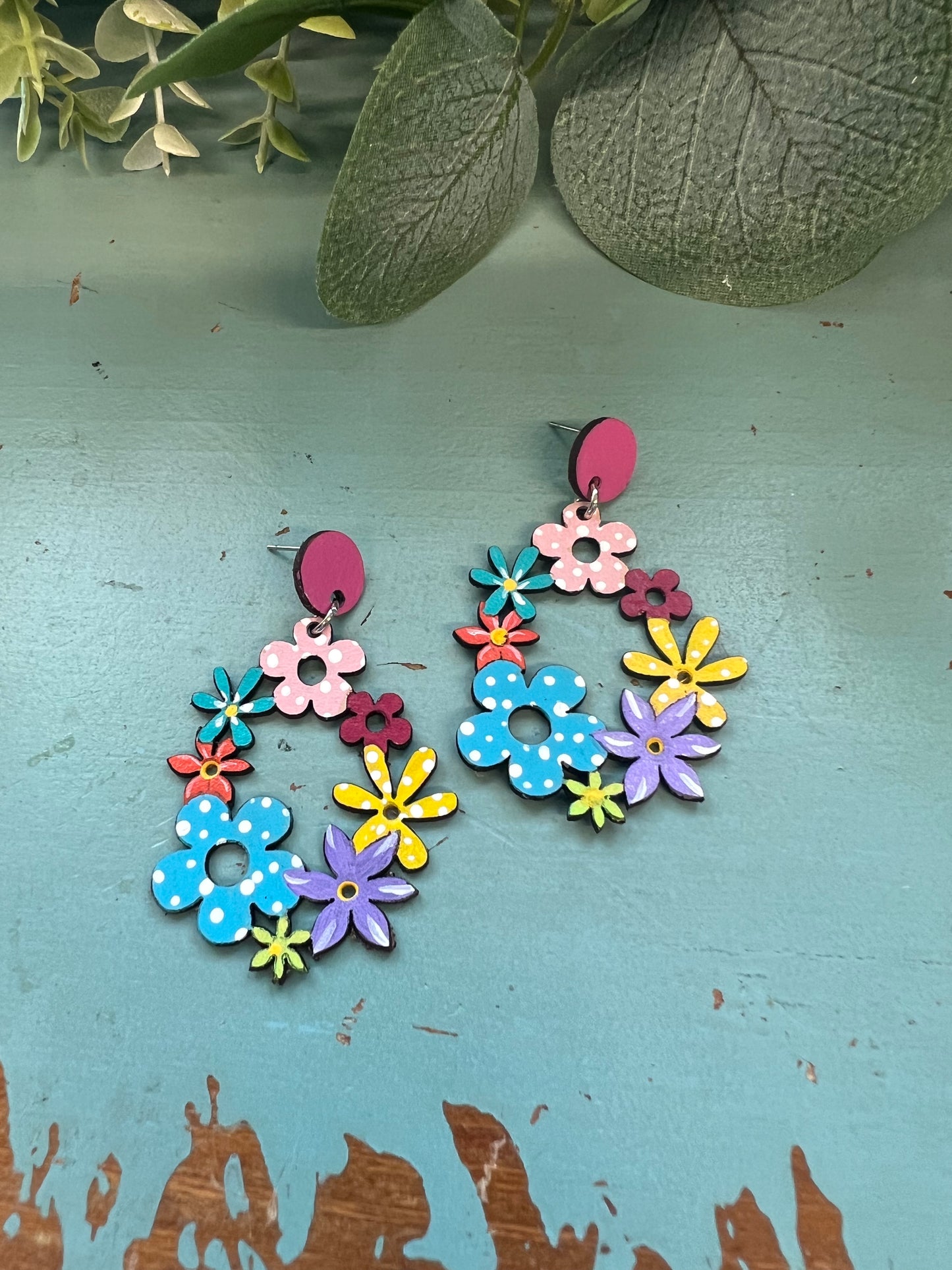 Colorful Flower Earrings
