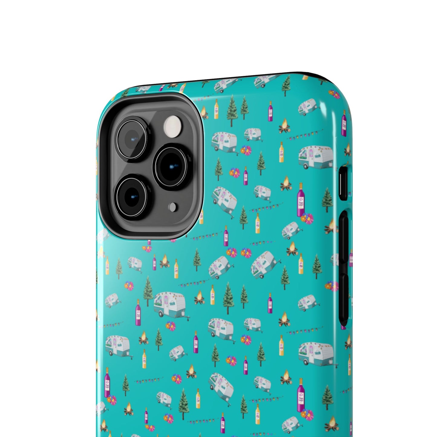 Tough Phone Case Happy Camper Campfire Design