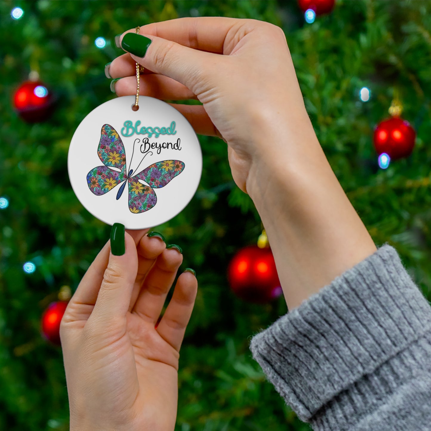 Ceramic Ornament Butterfly Blessings