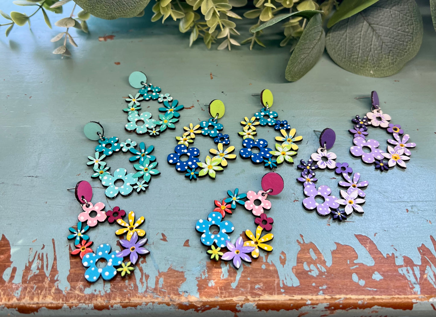 Colorful Flower Earrings