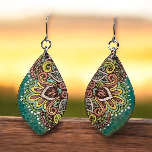 Mandala Tequila Sunrise Earrings