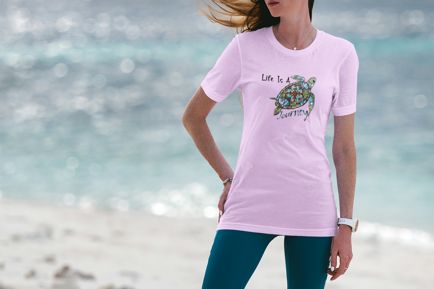 Turtle Doodle Unisex Tee - Colorful Waters and Life Journey Design